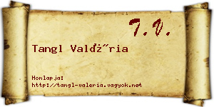 Tangl Valéria névjegykártya